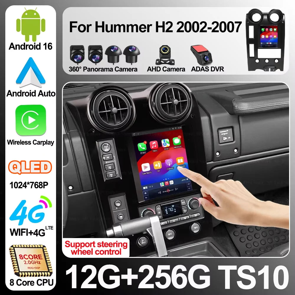 9.7 Inch Android 16 For Hummer H2 2002-2007 Car Radio Multimedia Player Gps Navigation Hea | AUTOKITSHOP
