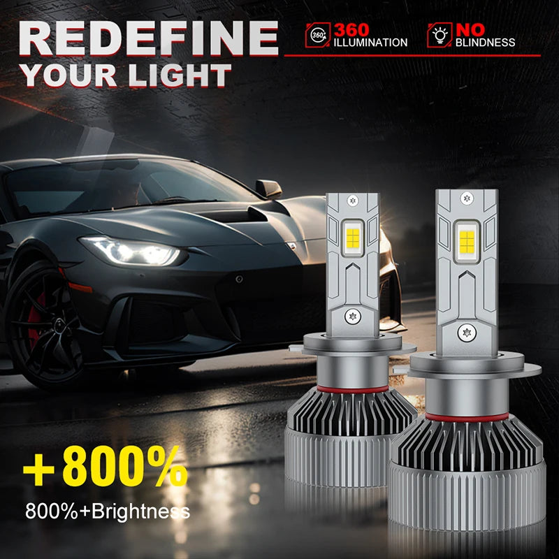 7200W H7 H4 LED Headlights 8300000LM H8 H9 H11 H1 9005 9006 HB3 HB4 9012 HIR2 High Low Bea