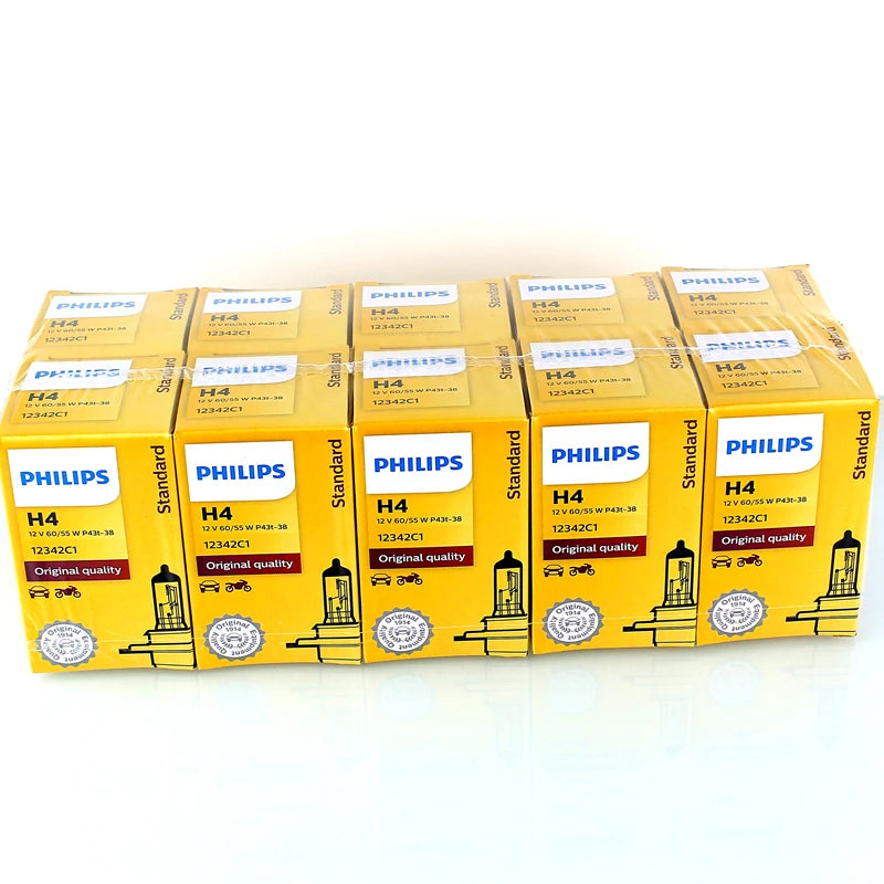 Philips 10 Lamps Vision H4 12V 60/55W P43t Original Car Halogen Head Lamps 3200K Standard
