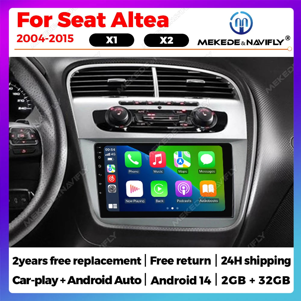 Android 14 Car radio Autoradio For Seat Altea XL Toledo 2004-2015 Multimedia Player GPS Na