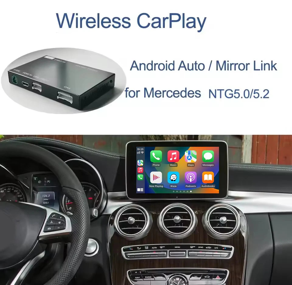 UDSTek Wireless CarPlay for Benz C-Class W205 & GLC class 2015-2018, with Android Auto Mir