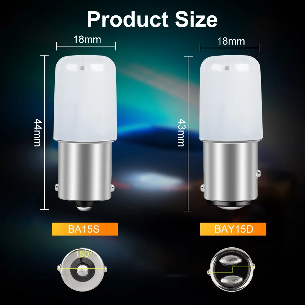 P21W Led 1156 BA15S 1157 BAY15D P21 5W R5W R10W Bulb 18SMD 3030 Car Turn Signal Lights Rev