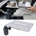Car Tray Car Desk for Laptop Car Food Tray Foldable Aluminum Alloy Cup Holder 360° Rotating Car  - Automotive LED Light