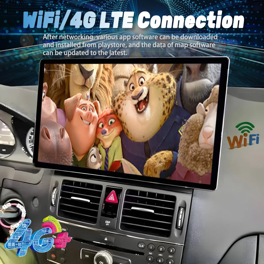 13.3" 2K Qled Screen Car Radio For Mercedes Benz C Class C180 C200 C260 C300 Navigation GP | AUTOKITSHOP