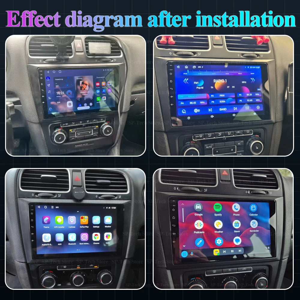 Android 16 Carplay Android Auto Carradio For Vw Volkswagen Golf 6 2008-2016 Multimedia Ste | AUTOKITSHOP