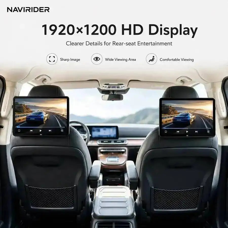 N 14" 4K Android Headrest Monitor Car TV For BMW X5 X6 X7 2023 - 2026 IPS Touch Screen Blu | AUTOKITSHOP