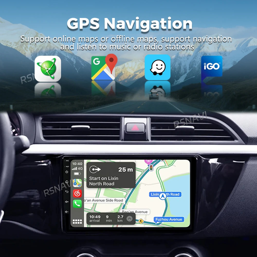 Qualcomm Android 16 For Kia RIO 4 2016- 2020 2K QLED Android Car Radio Multimedia Video Pl
