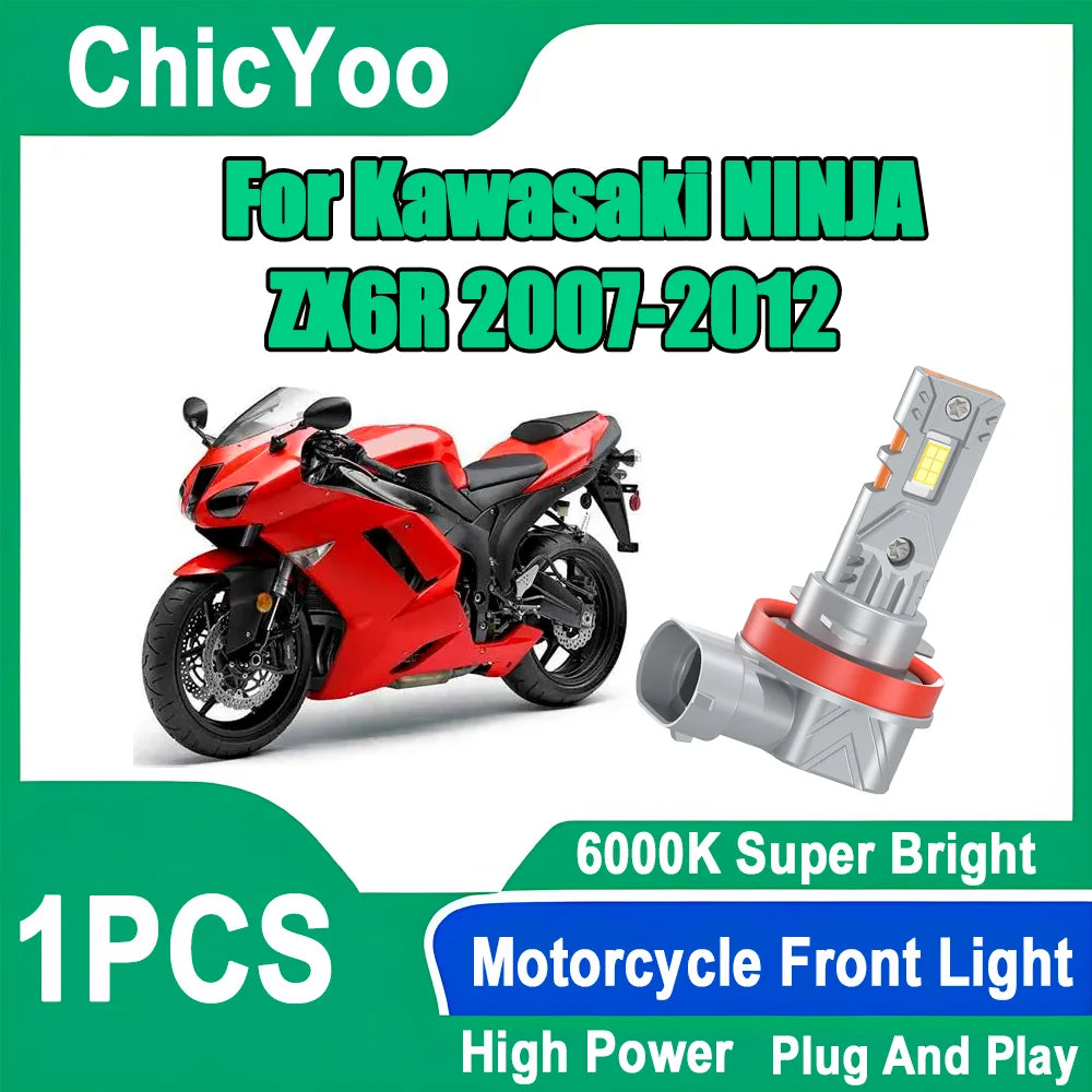 H11 H8 H9 LED Motorcycle Front Light 6000K Super White Moto Headlamp Plug and Play 12V For