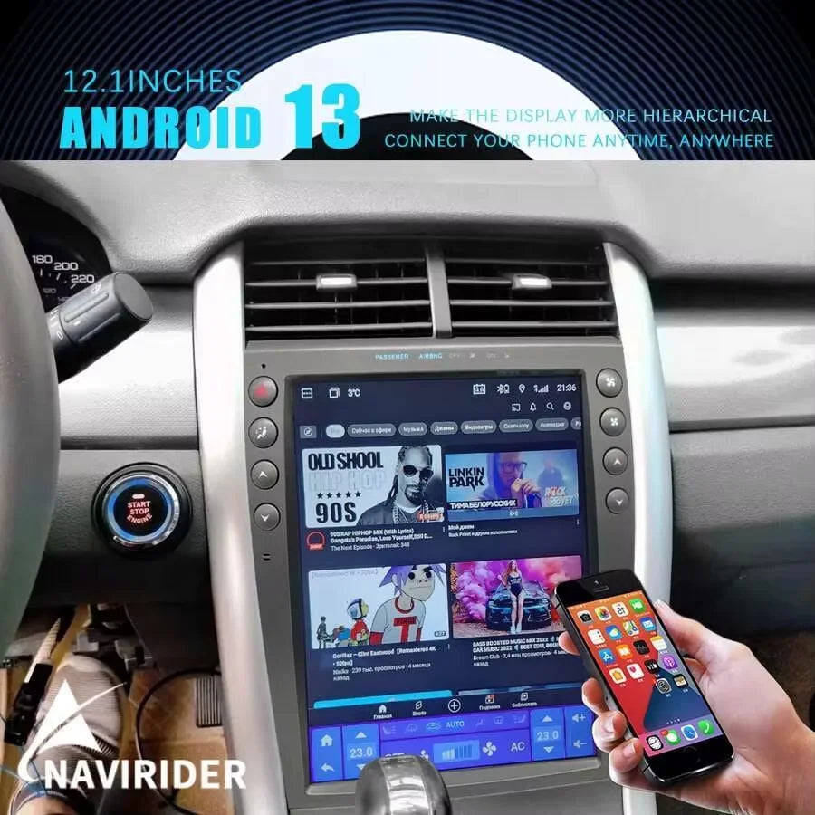 Stereo Radio For Ford EDGE 2009-2013 Qled Vertical GPS Navi Head Unit 4G SIM Android 15 Ra