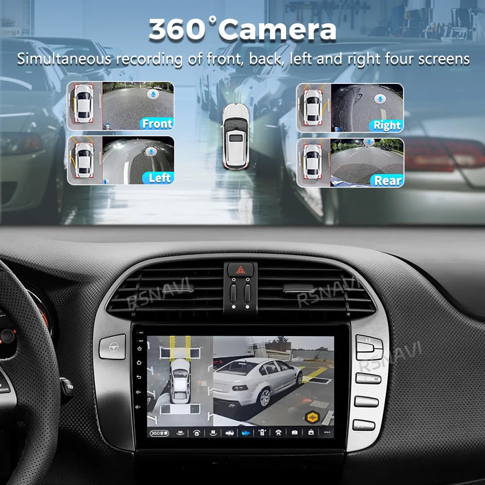 Android 16 For Fiat Bravo 198 2 II 2007 - 2014 2K QLED Stereo Car Radio Multimedia Video P
