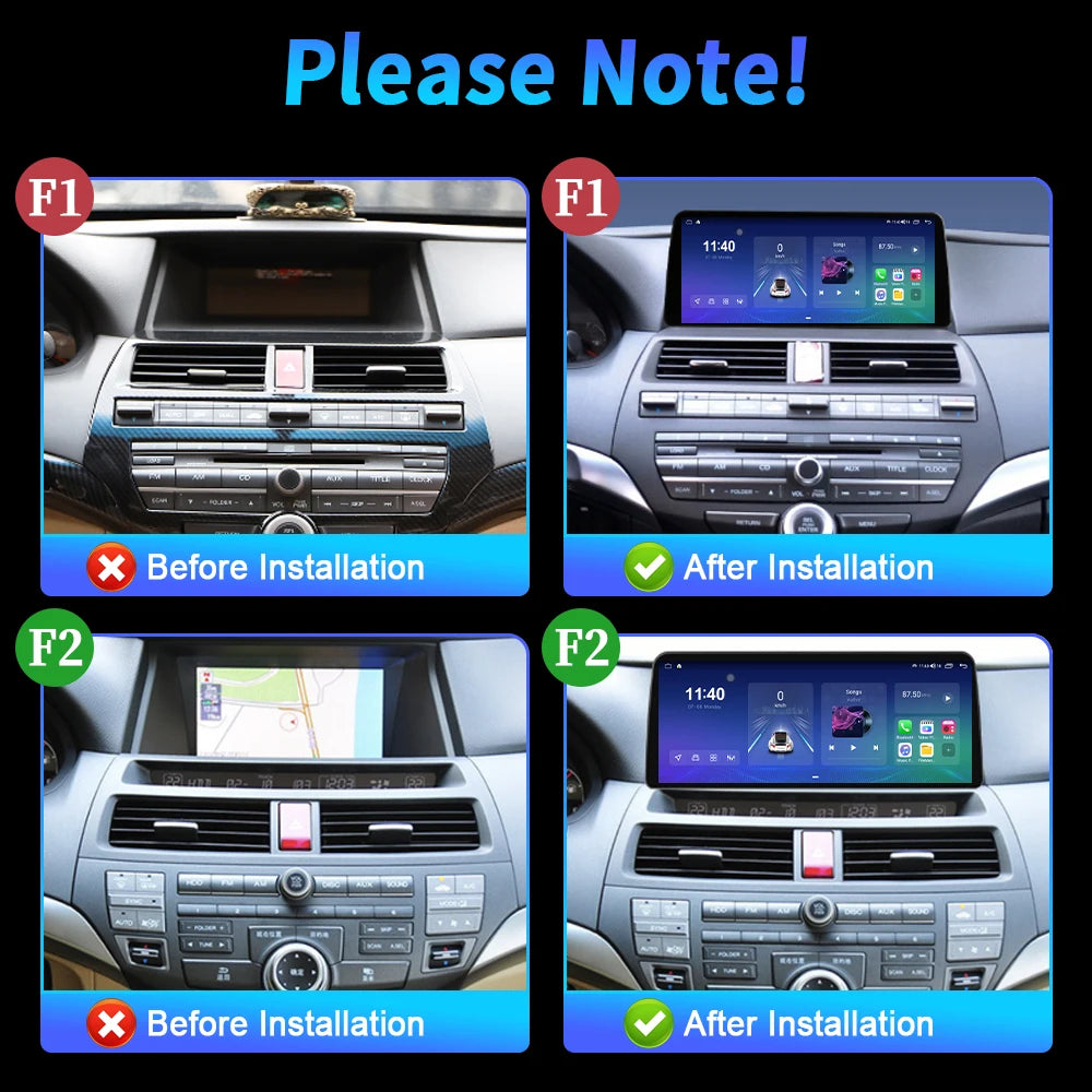 12.3 inch For Honda Accord 2008-2010 2011 2012 Car Radio Multimedia Navigation GPS Wireles