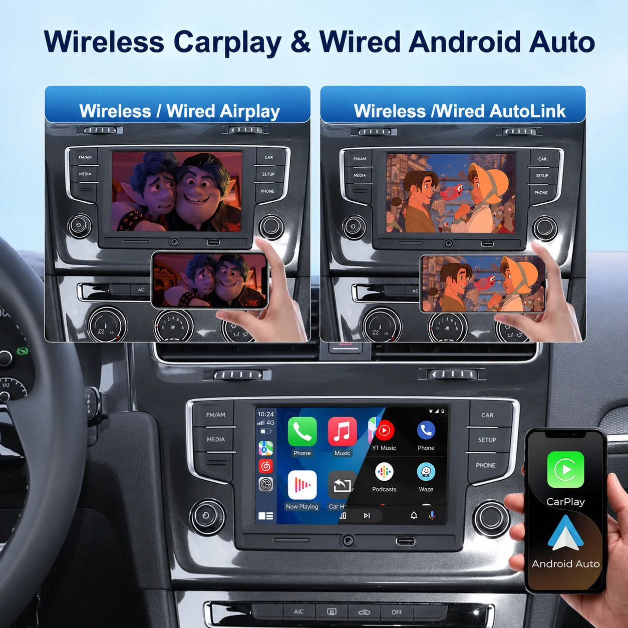 Wireless Carplay For VW Volkswagen Skoda Octavia A5 Golf 7 Polo Passat B8 Android Auto Mod | AUTOKITSHOP