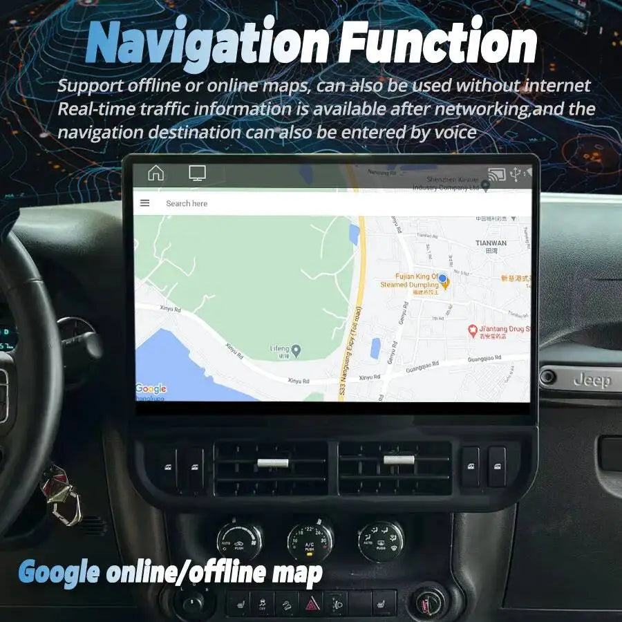 16.8" Android Screen Car Radio For Jeep Wrangler 2011-2017 Multimedia Video Player Stereo  | AUTOKITSHOP