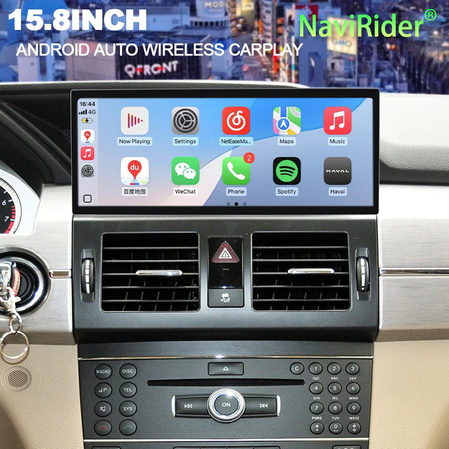 15.8inch FOR BENZ GLK X204 2009-2012 Android Auto Touch Screen Stereo Car Radio Wireless C