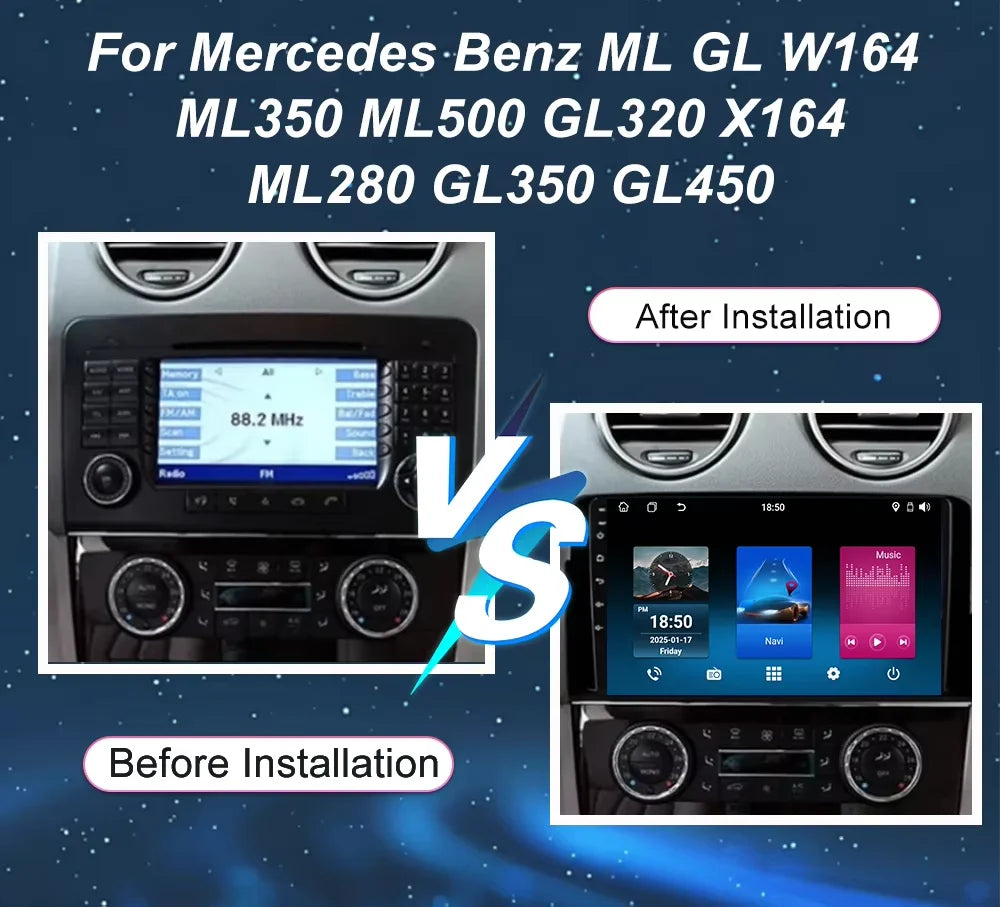 Car For Mercedes Benz ML GL W164 ML350 ML500 GL320 X164 ML280 GL350 GL450 Auto Radio Multi