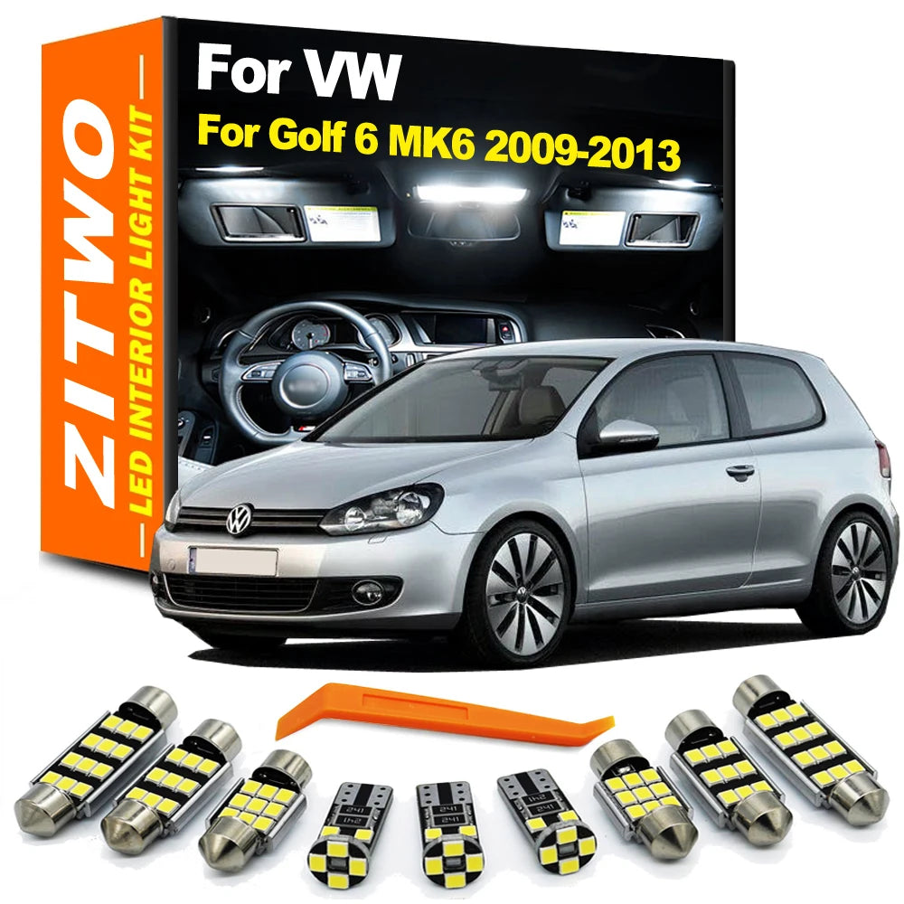 14Pcs Car LED Interior Light Vanity Mirror Lamp Courtesy Bulb Kit For Volkswagen VW Golf 6 MK6 VI GTI 2009 2010 2011 2012 2013