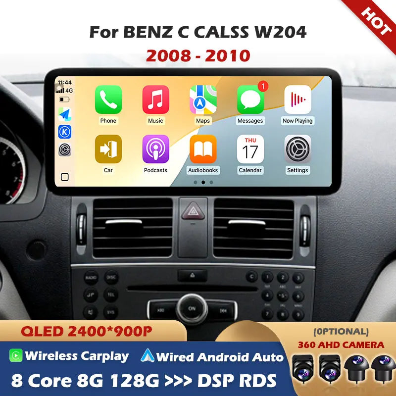For BENZ C CALSS W204 2008 - 2010 Car Multimedia Video Player Carplay Android System 2.5 D