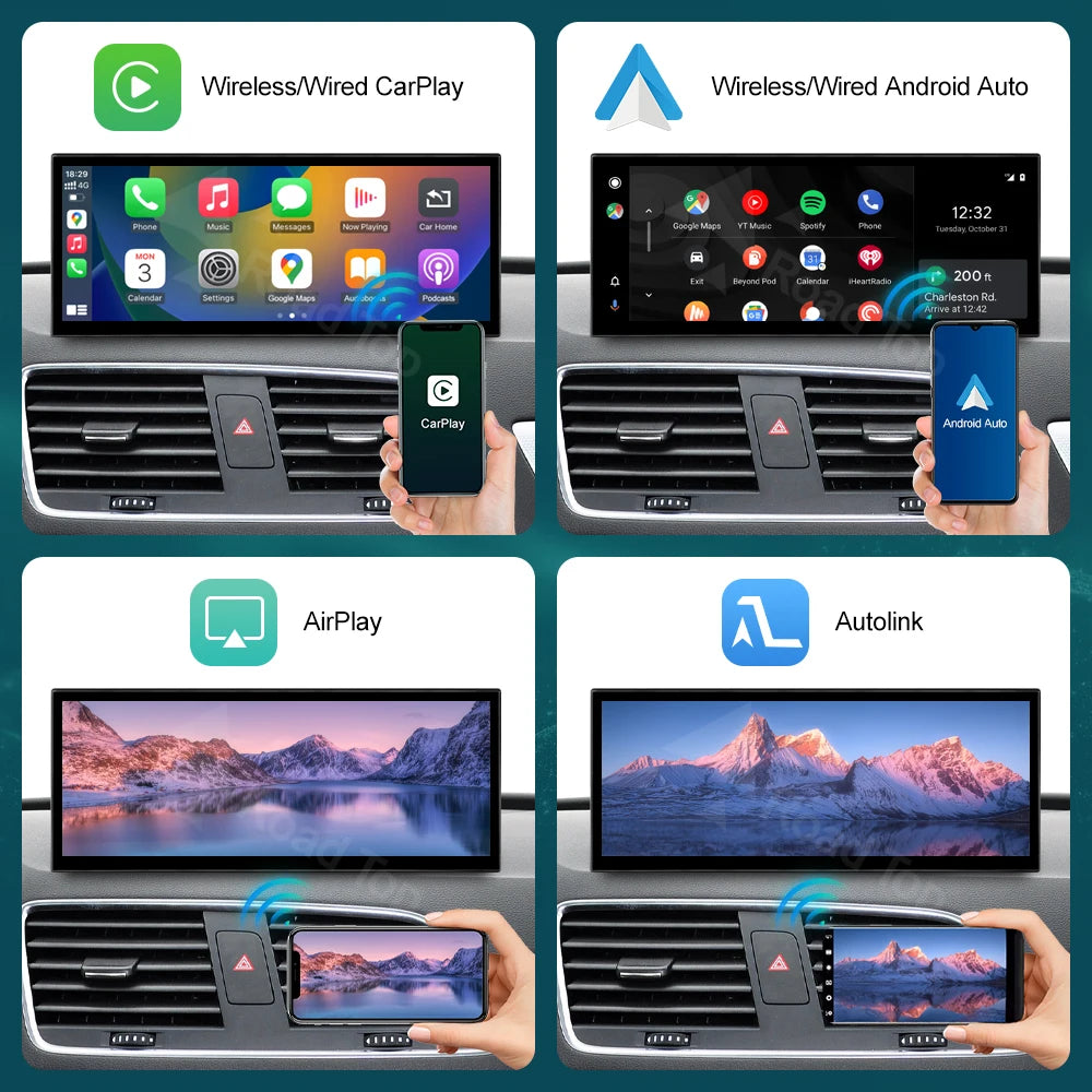 RoadTop 12.3 inch Wireless CarPlay Multimedia Display Android Auto For Audi Q3 2013-2018 A