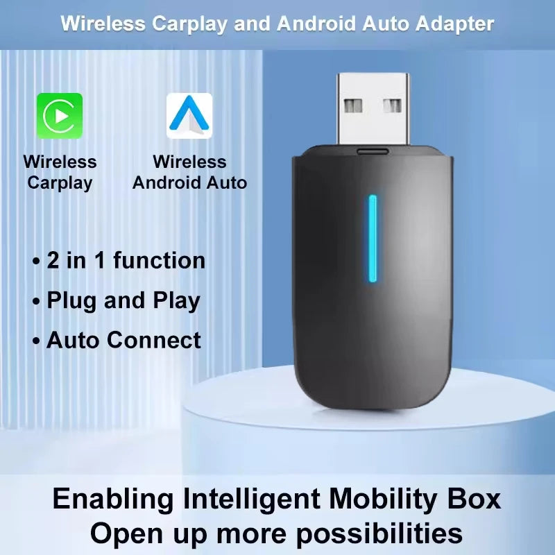 ANYFAR Dual Interface Wireless CarPlay Android Auto Wireless USB TYPE-C Adapter Smart Mini | AUTOKITSHOP