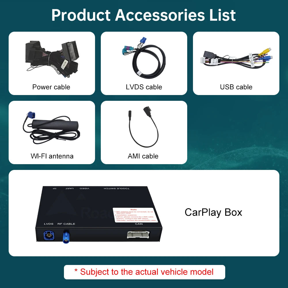 RoadTop Linux Wireless CarPlay Android Auto Interface for Audi Q7 2010-2015, with Mirror L