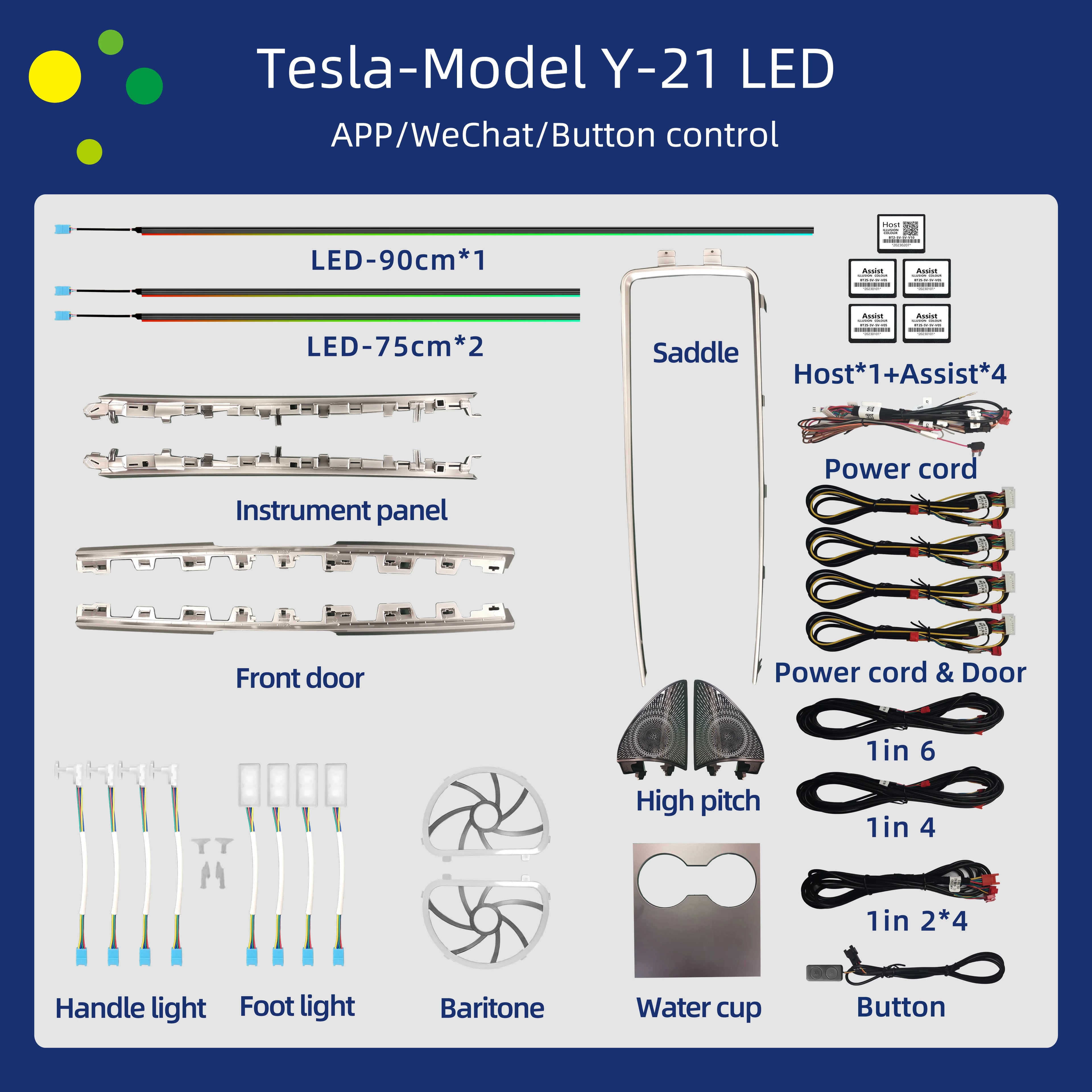 512 Color Tweeter Speaker for Tesla Model 3 - RGB LED Ambient Speaker Car Interior Light