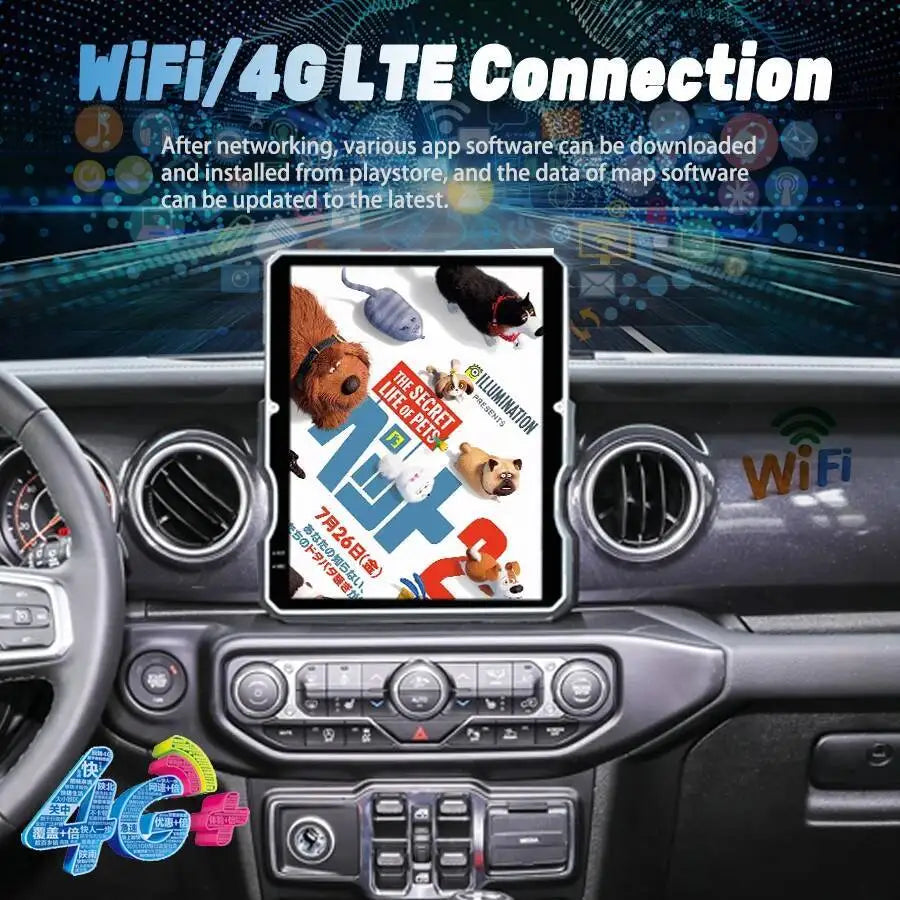 Android 15 For Jeep Wrangler JL 2018-2023 Car Radio Carplay Audio GPS Navigation Media Vid