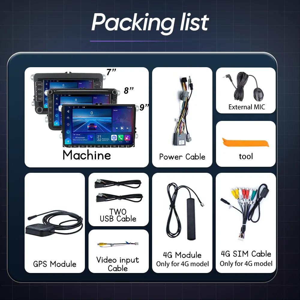 Android Wireless Carplay Auto For VW Passat golf Polo Jetta Skoda Car multimedia player IP