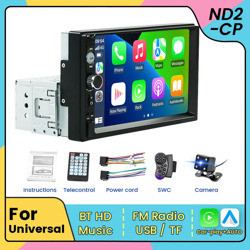 Support Carplay Universal 1Din 7inch Car Radio Stereo HD Touch Screen MP5 Multimedia Video | AUTOKITSHOP