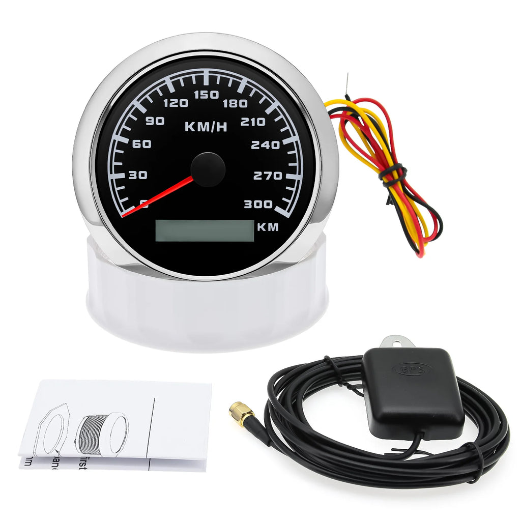 HD 7 Color Backlight Waterproof 300KM/H 85MM GPS Speedometer Gauge Universal Boat Car Odometer S - Automotive LED Light