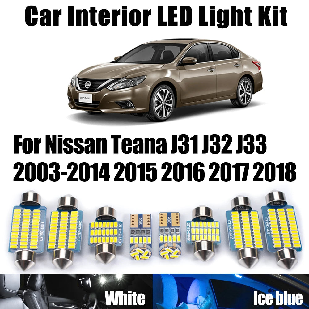 LED Interior Light Kit for Nissan Teana J31 J32 J33 2003- 2016 - Canbus Dome Map Door Trunk Bulbs | AUTOKITSHOP