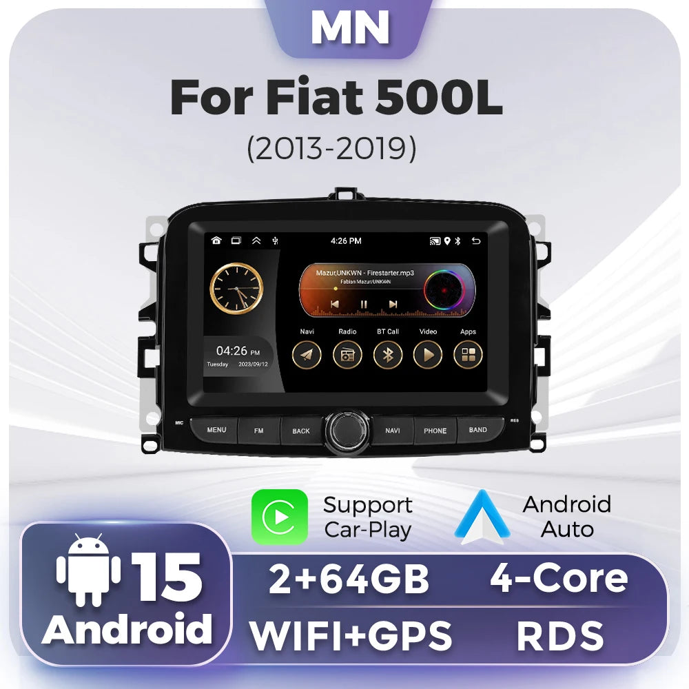 7'' for Fiat 500L 2013~2016 2019 Android Car Radio FM Support CARPLAY Android AUTO Reversi | AUTOKITSHOP
