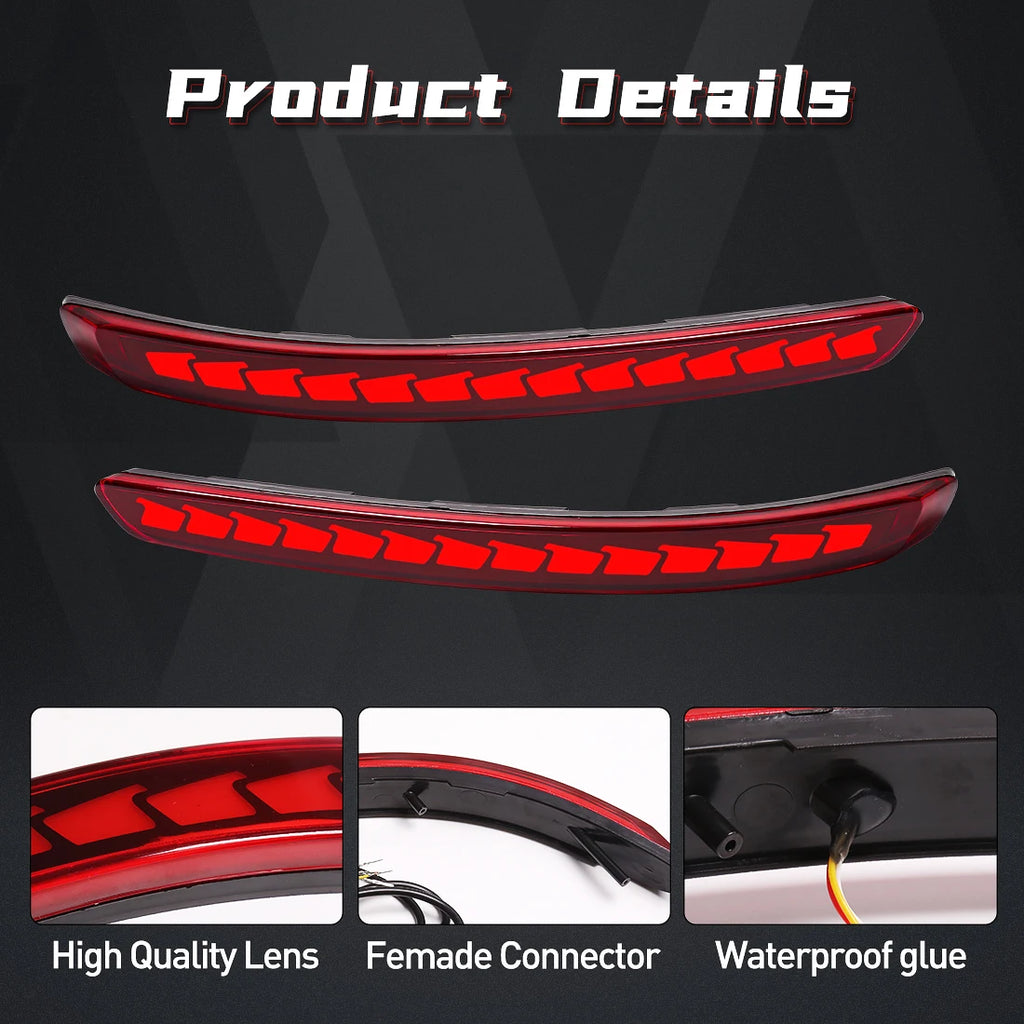 LED Rear Bumper Reflector Lights For Kia PEGAS 2016 2017 2018 2019 2020 2021 2022 Running  | AUTOKITSHOP