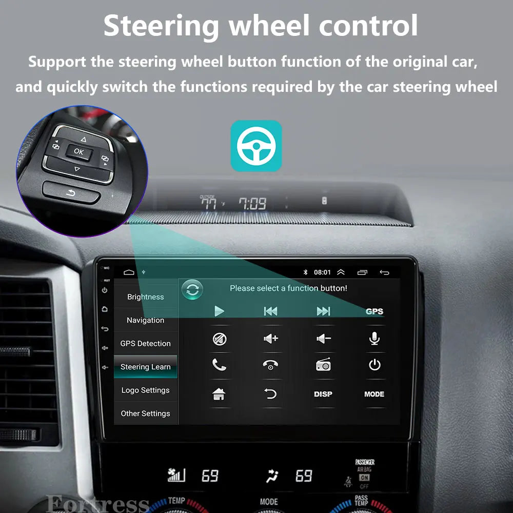 Android 16 Car Radio Multimedia Video Player For Toyota Tundra XK50 2007 - 2013 Sequoia XK
