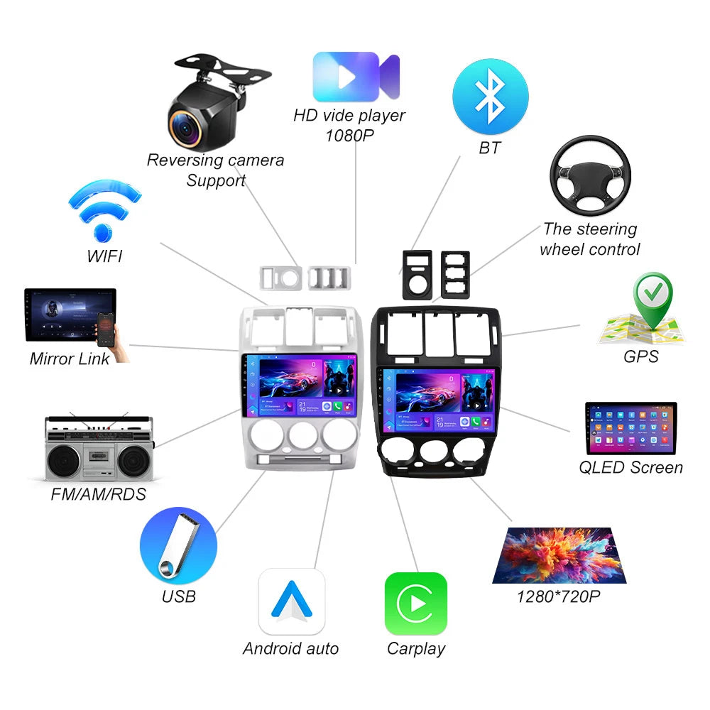 Android 16 Car Radio For Hyundai Getz 2002-2011 Carplay Gps navigation Video 2din Stereo H | AUTOKITSHOP