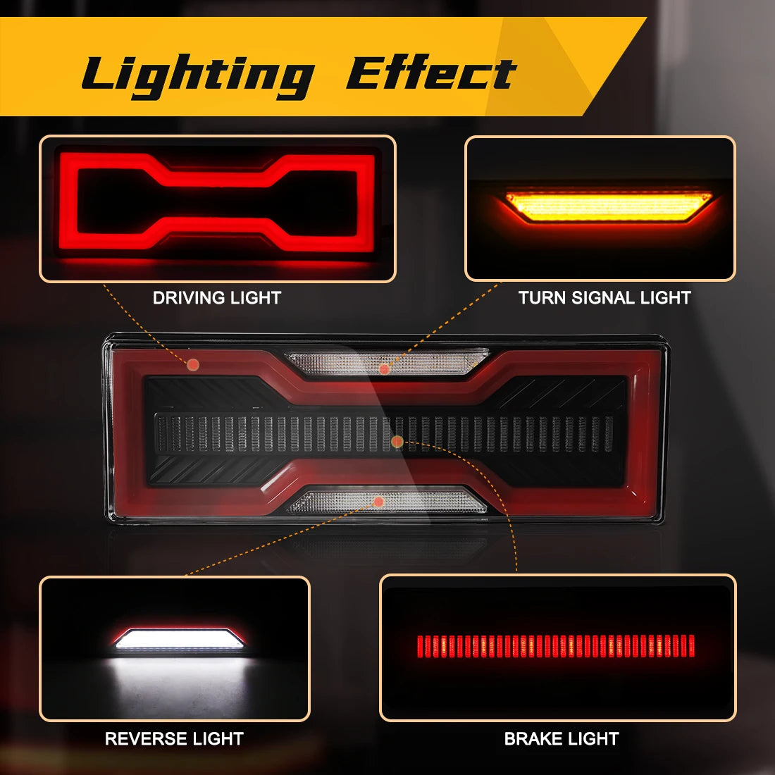 For Toyota Land Cruiser 70 Series FJ75 LC79 LED Tail Lights Driving Reverse Brake Dynamic  | AUTOKITSHOP