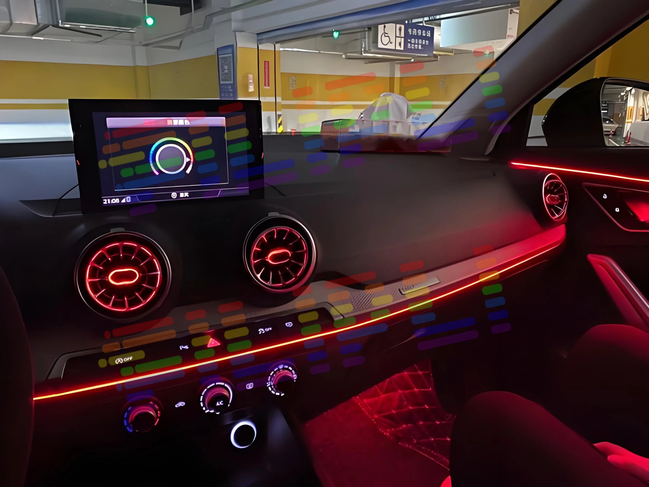 64 Color RGB Car Ambient Light Symphony APP Control 12V Interior Atmosphere Lamp Upgrade K | AUTOKITSHOP
