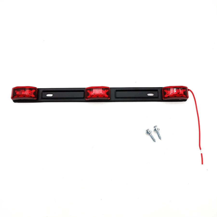 Red Clearance ID BAR Marker Light 3 Light 9 LED Trailer Sealed Stainless Steel