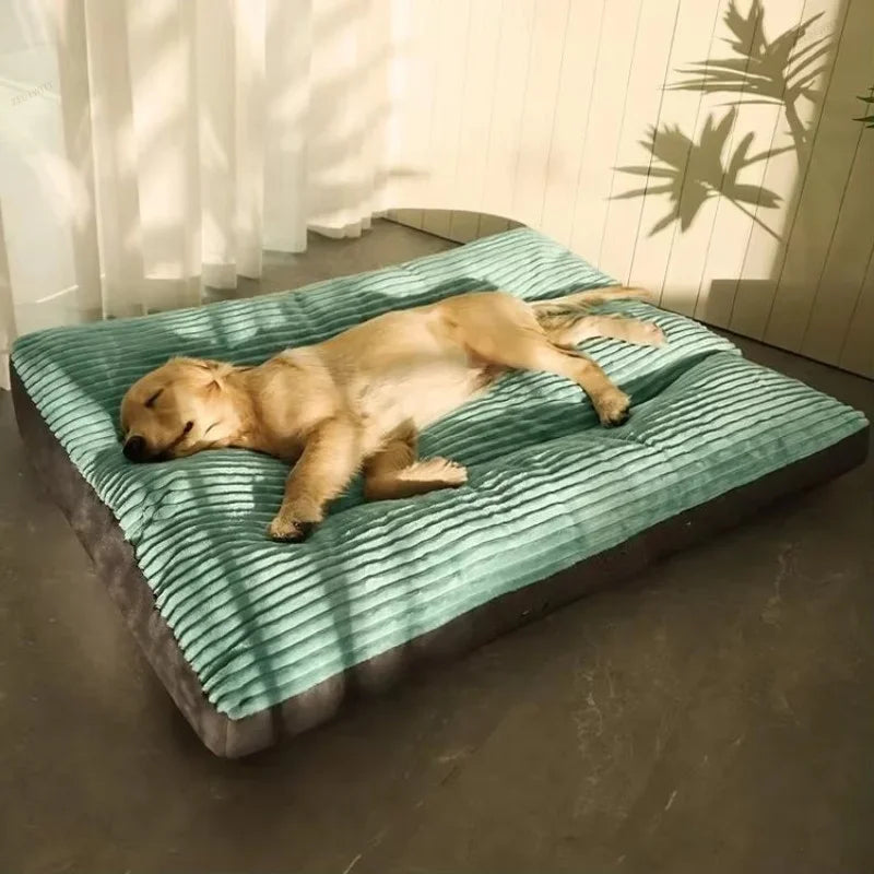 Corduroy Pet Dog Bed Winter Warm Detachable Sleeping Mat Washable Soft Thickened Durable Mat for - Automotive LED Light