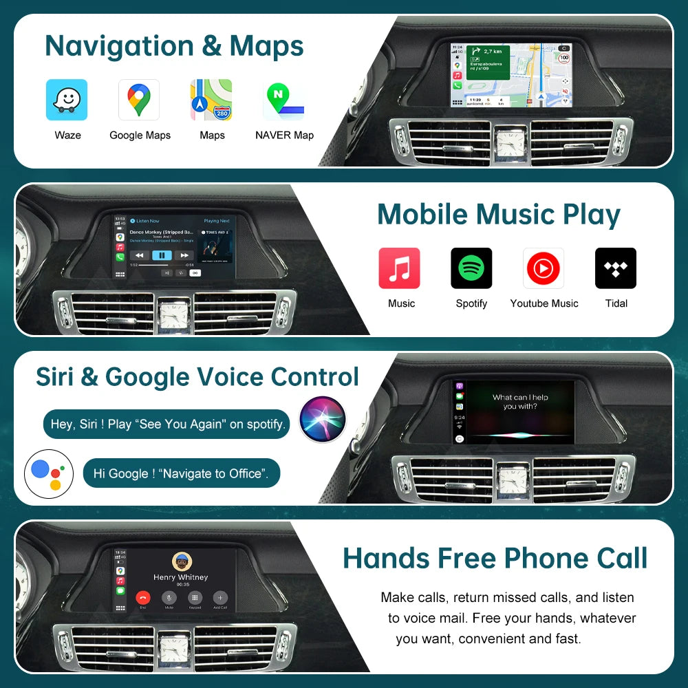 RoadTop Wireless CarPlay Module For Mercedes Benz CLS W218 2012-2014 NTG4.5 with Android A