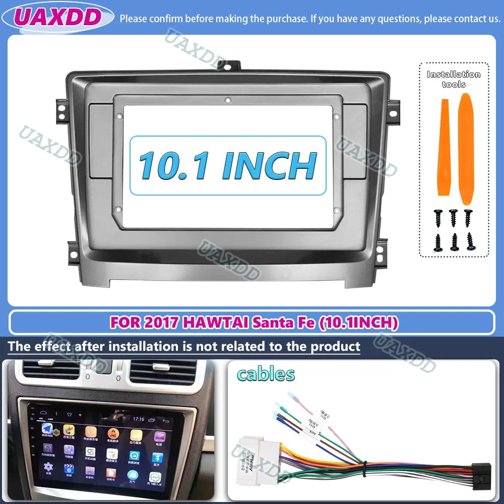 2 Din Android car radio Frame for Hawtai Santa Fe 2017 Android Big Screen Audio Dash Fitti