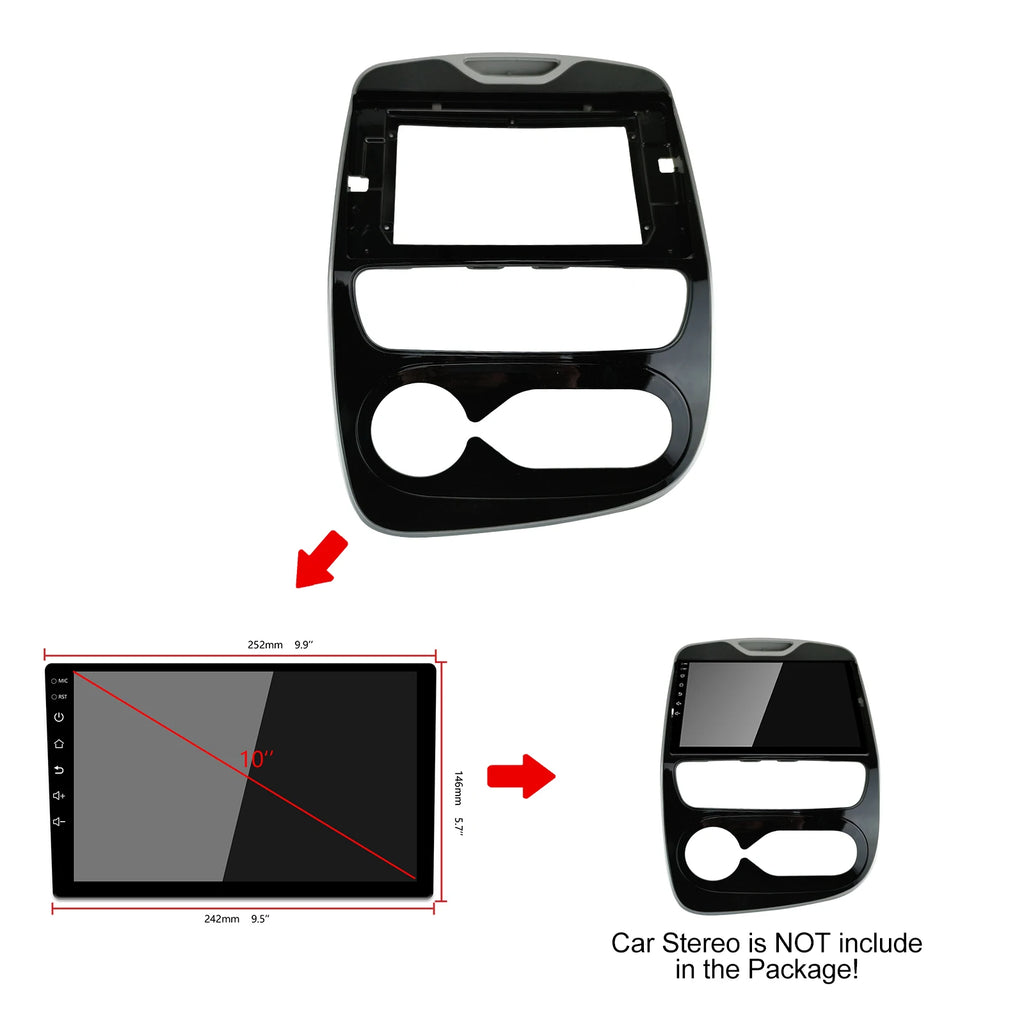 1DIn 2Din Car DVD Frame Plug Audio Fitting Adaptor Dash Trim Kits Facia Panel 10.1inch For