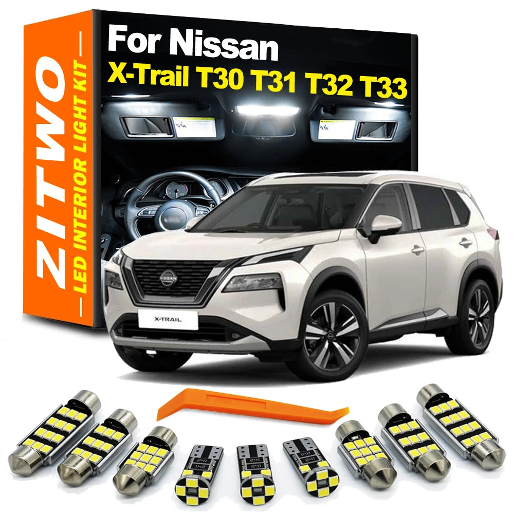 ZITWO LED Interior Light License Plate Lamp Kit For Nissan X-Trail Xtrail T30 T31 T32 T33 2001 - 2020 2021 2022 2023 Accessories