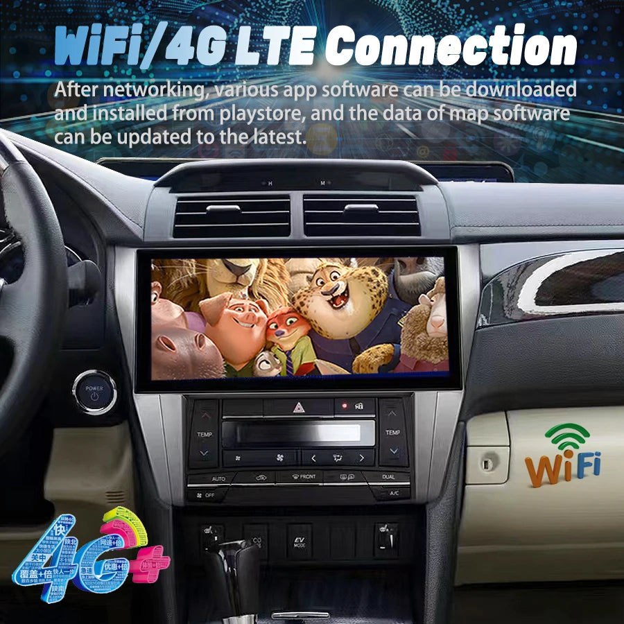 Qled Screen 12inch Android 13 For Toyota Camry 2015 2012 Car Multimedia Auto Video Player  | AUTOKITSHOP
