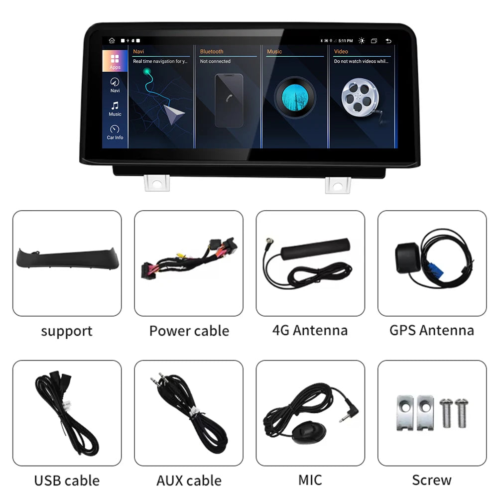 10.25inch Android 14 For BMW 1 Series F20 F21 NBT System Car Video Players Wireless Carpla