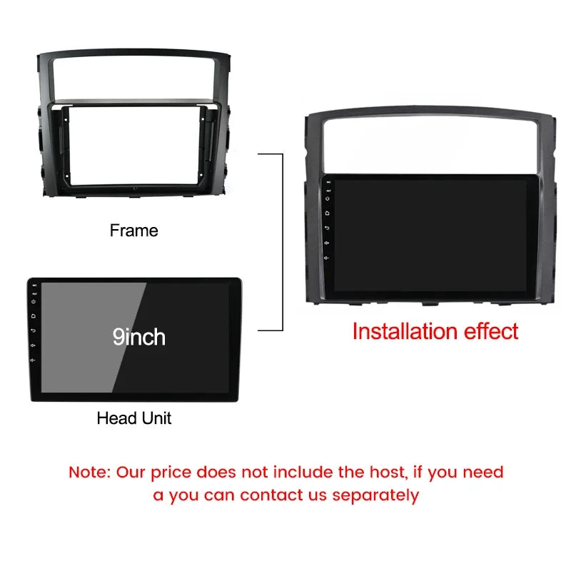 Car Radio Frame Cable Dash Mount Kit for Mitsubishi Pajero 2006-2014 Android 2 Din Stereo  | AUTOKITSHOP