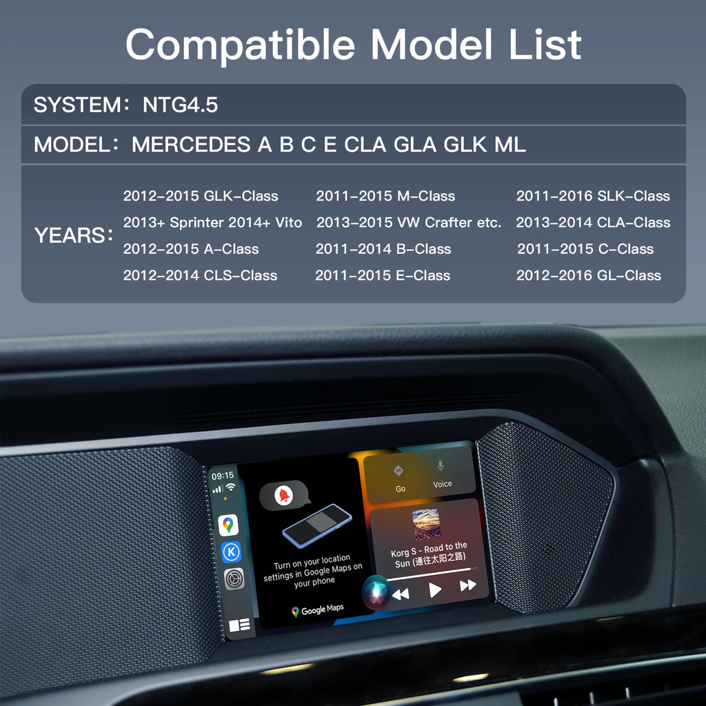 Mlinkit Wireless Carplay Android Auto A B C E G GLA CLA GLK ML Class For Mercedes NTG4.5 B