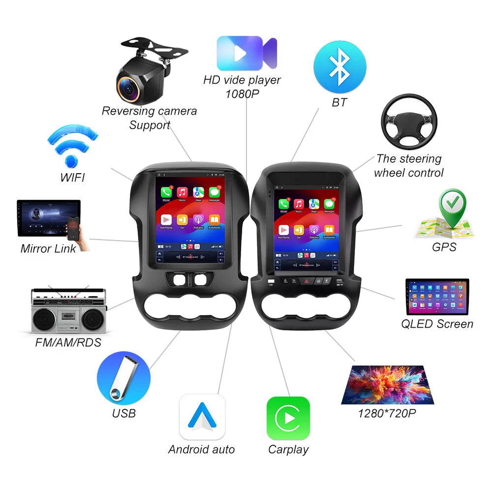 9.7 Inch Android 16 For Ford Ranger 2012 2013 2014 2015 Car Radio Stereo Auto Carplay Gps  | AUTOKITSHOP