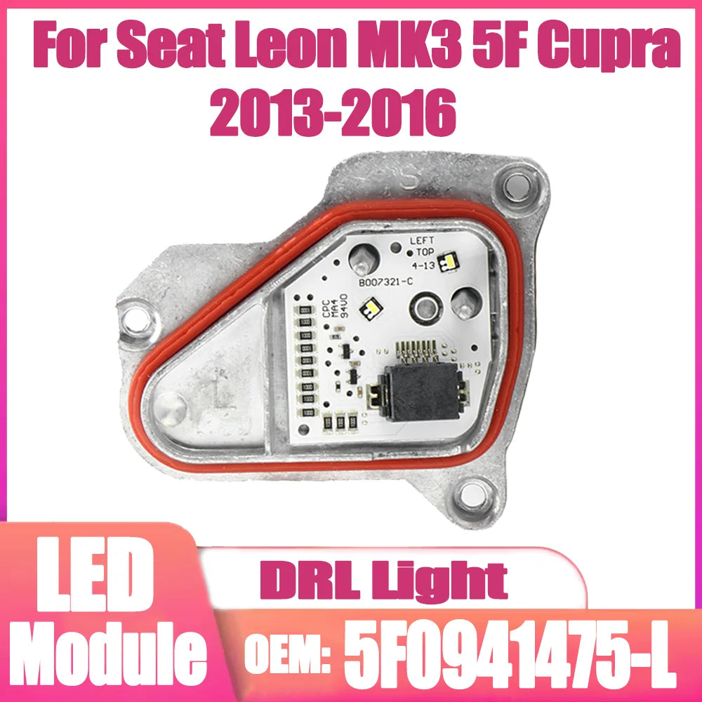 OEM 5F0941475-L DRL Headlight Module Control Unit Day Light White Color Angel Eyes Module