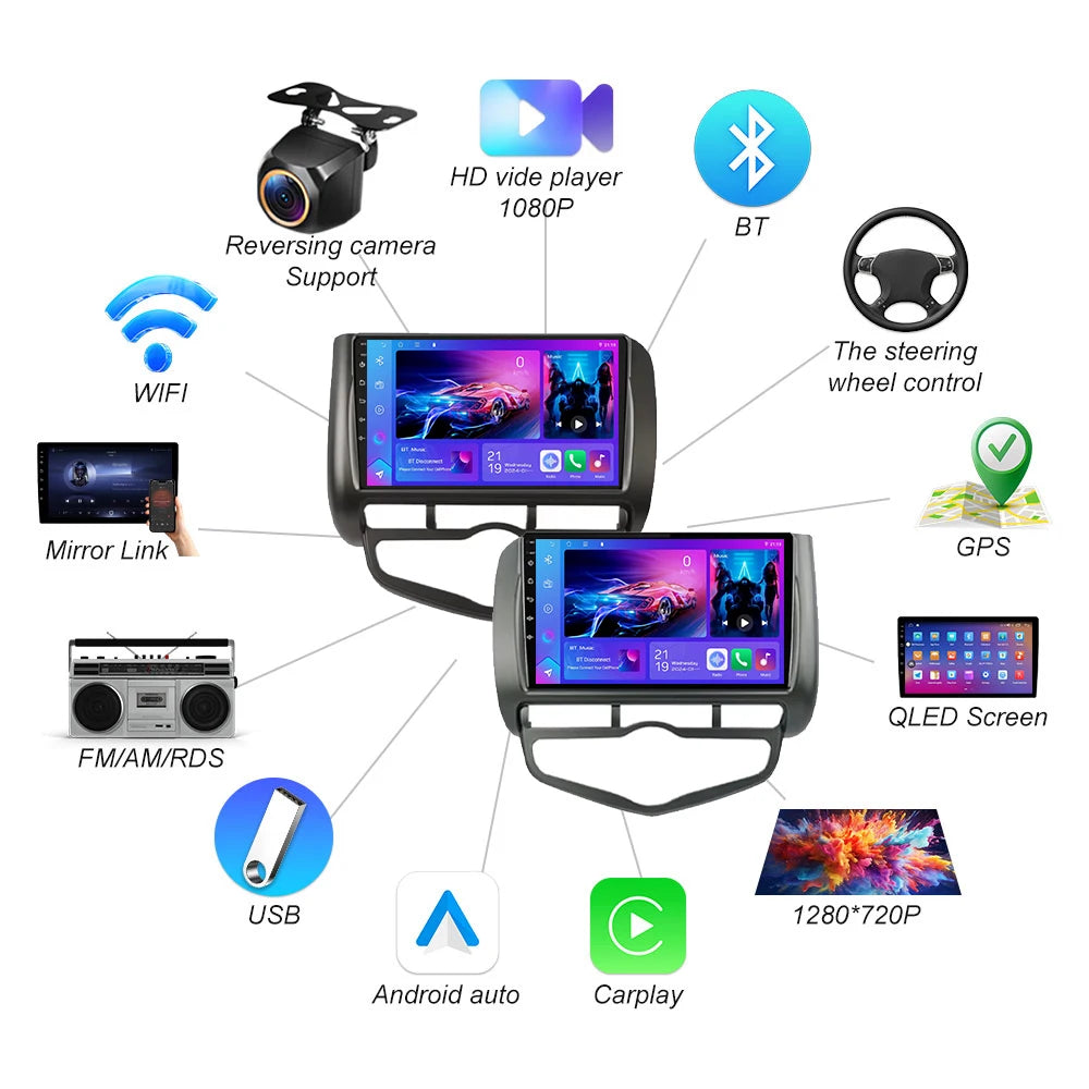 For Honda Fit Jazz 2002 - 2008 Ldh Rdh Car Radio Audio Mulltmedia Player Android Intellige | AUTOKITSHOP
