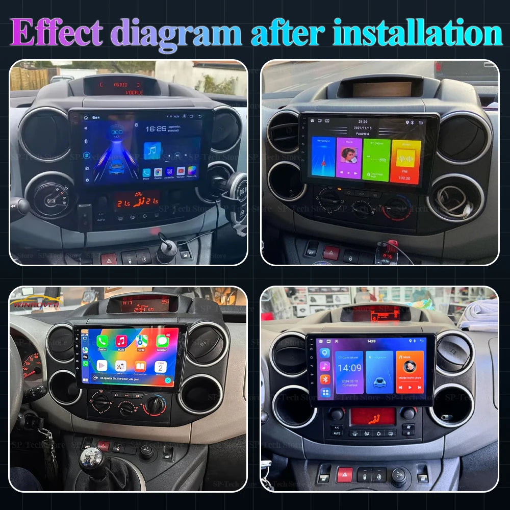 Car Radio For Citroen Berlingo B9 Peugeot Partner 2008 - 2019 Wireless Carplay Android Aut | AUTOKITSHOP
